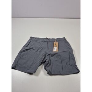 Original Paperbacks Shorts Mens 36 Gray Flat Front Chino Cotton Stretch  NWT